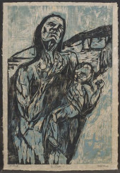 NELLIE BUEL (1908-2002) WOODCU