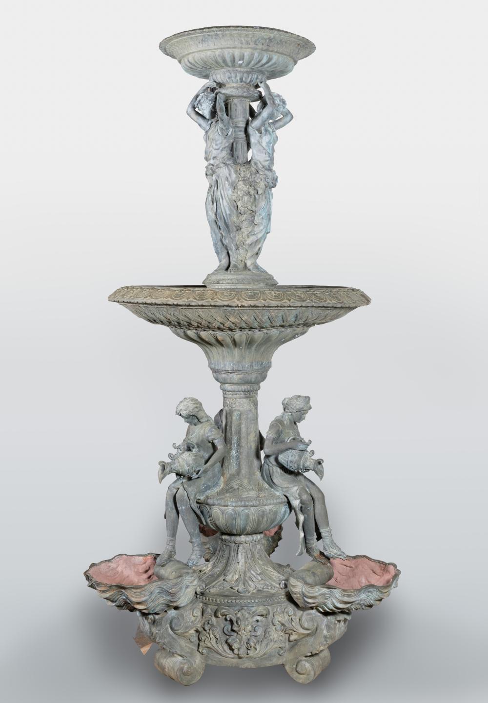 NEO-CLASSICAL STYLE BRONZE FOUNTAIN