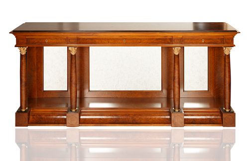 NEO-CLASSICAL STYLE BURLED WALNUT