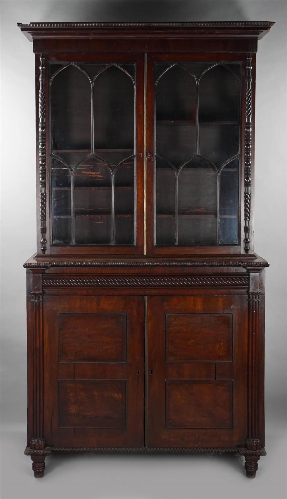 NEO-GOTHIC STYLE MAHOGANY AND
