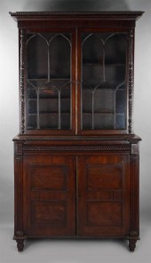 NEO-GOTHIC STYLE MAHOGANY AND