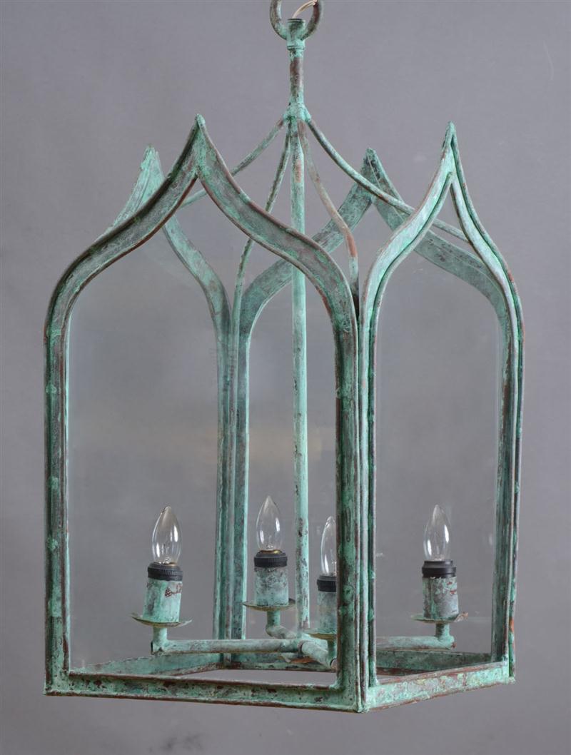 NEO-GOTHIC STYLE VERDIGRIS BRASS