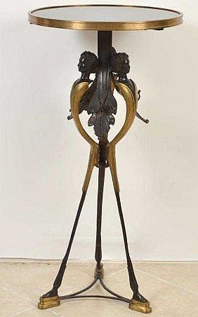 NEO-GRECIAN PATINATED & GILT BRONZE