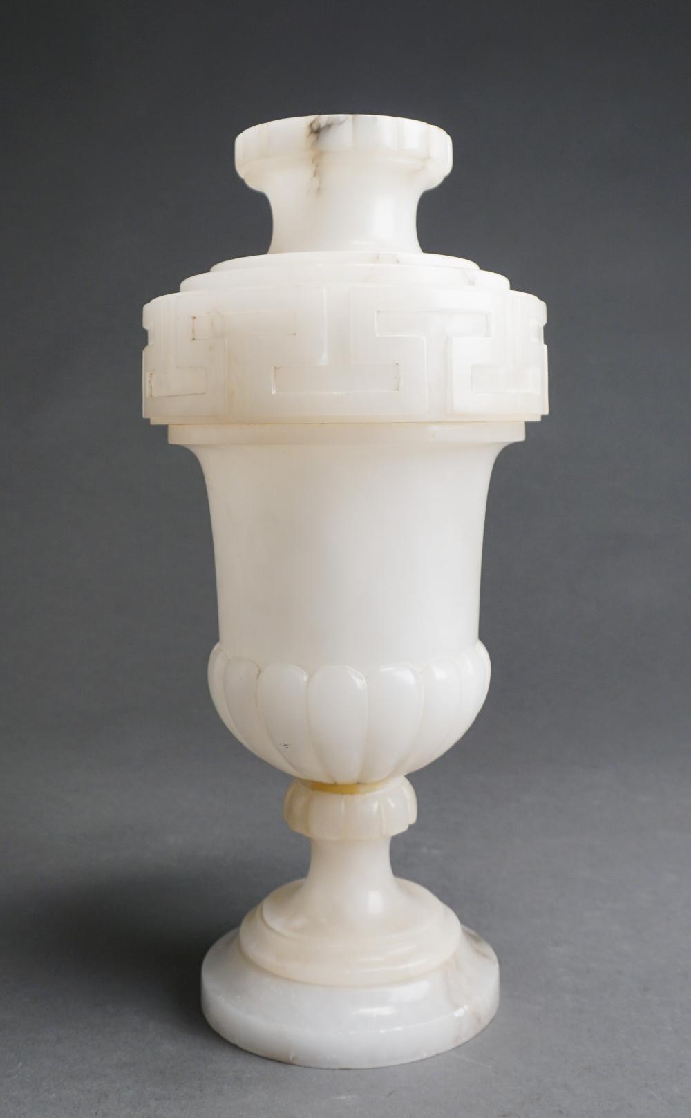 NEOCLASSICAL ALABASTER VASE, H: