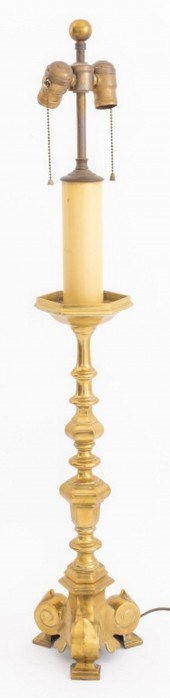 NEOCLASSICAL BRASS ALTAR CANDE