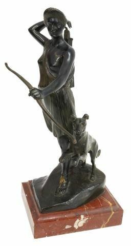 NEOCLASSICAL BRONZE SCULPTURE DIANA