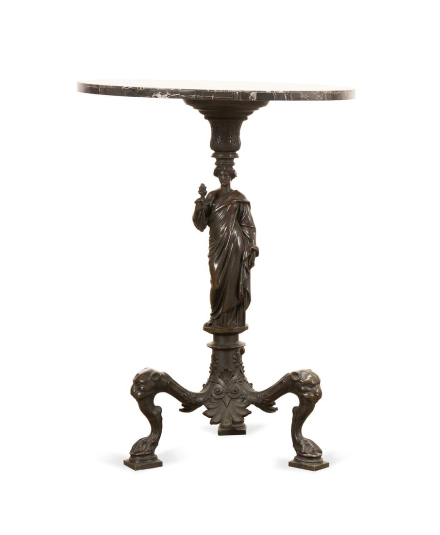 NEOCLASSICAL BRONZE TABLE WITH