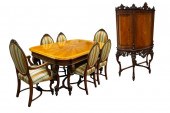 NEOCLASSICAL CARVED WALNUT DIN