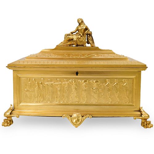NEOCLASSICAL GILT BRONZE CASKET