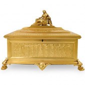 NEOCLASSICAL GILT BRONZE CASKE