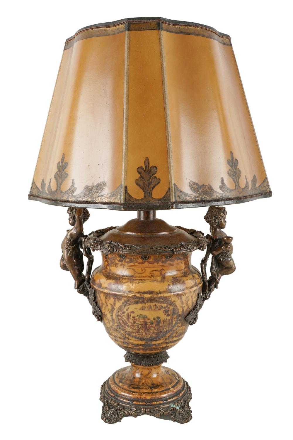 NEOCLASSICAL GILT METAL & CERAMIC
