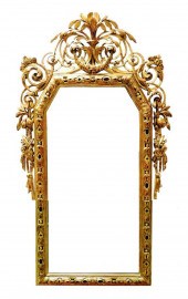 NEOCLASSICAL GILT WALL MIRROR,
