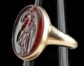 NEOCLASSICAL GOLD RING W/ GLAS