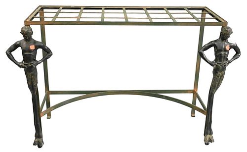 NEOCLASSICAL IRON HALL TABLE,