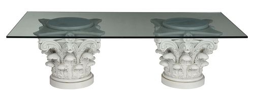 NEOCLASSICAL PAINTED GLASS TOP