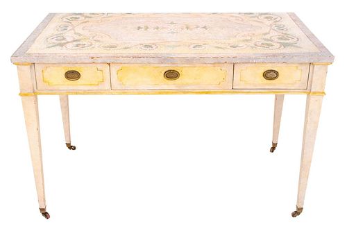 NEOCLASSICAL PAINTED WOOD WRITING