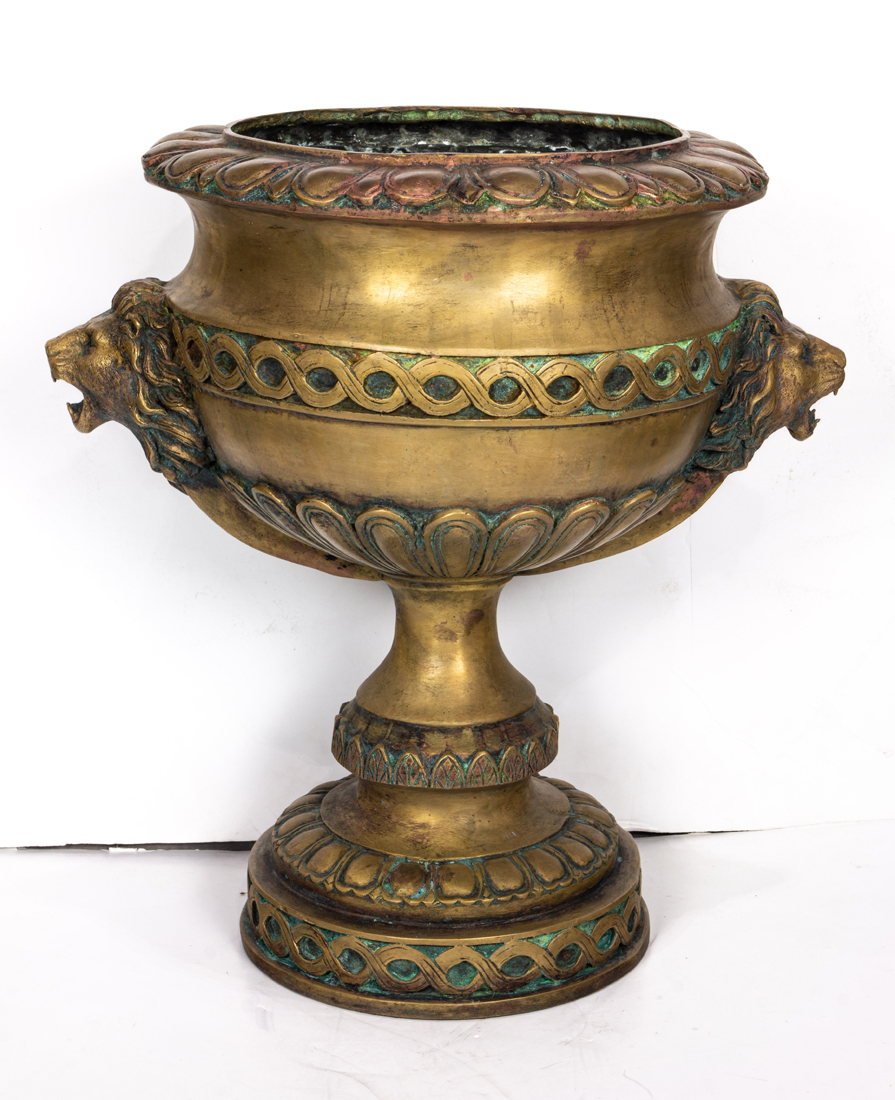 NEOCLASSICAL STYLE BRASS GARDEN URN