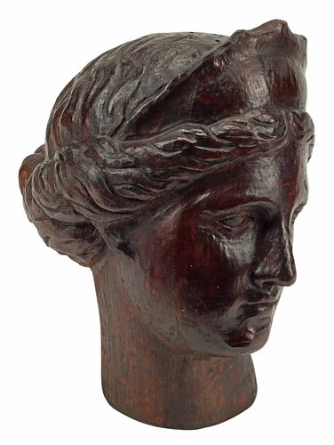 NEOCLASSICAL STYLE CARVED WOOD BUST