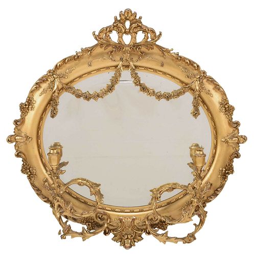 NEOCLASSICAL STYLE GILT FLORAL SWAG