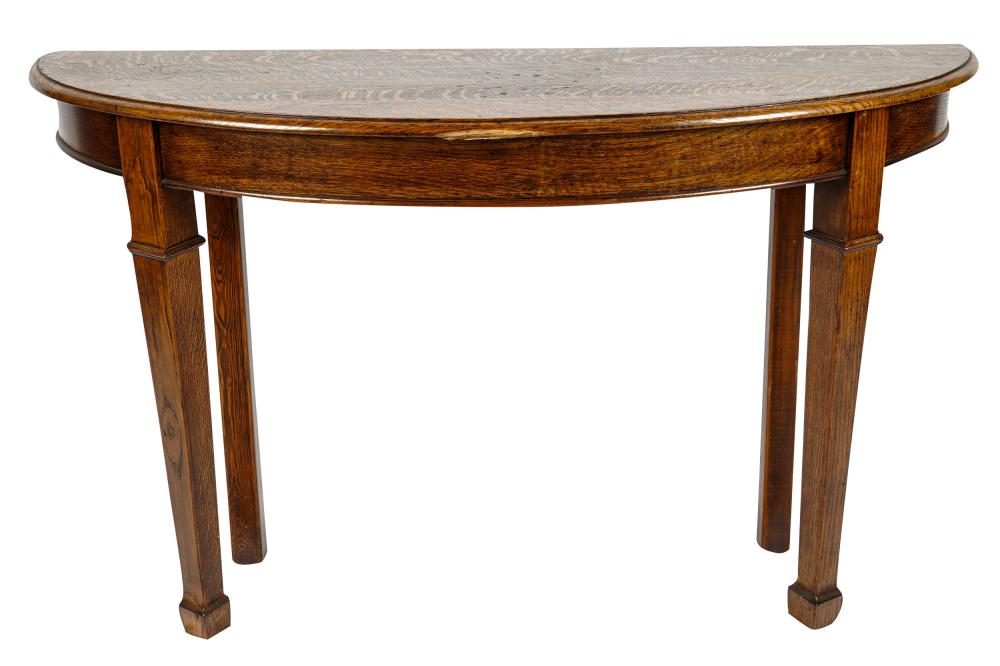 NEOCLASSICAL STYLE OAK DEMILUNE