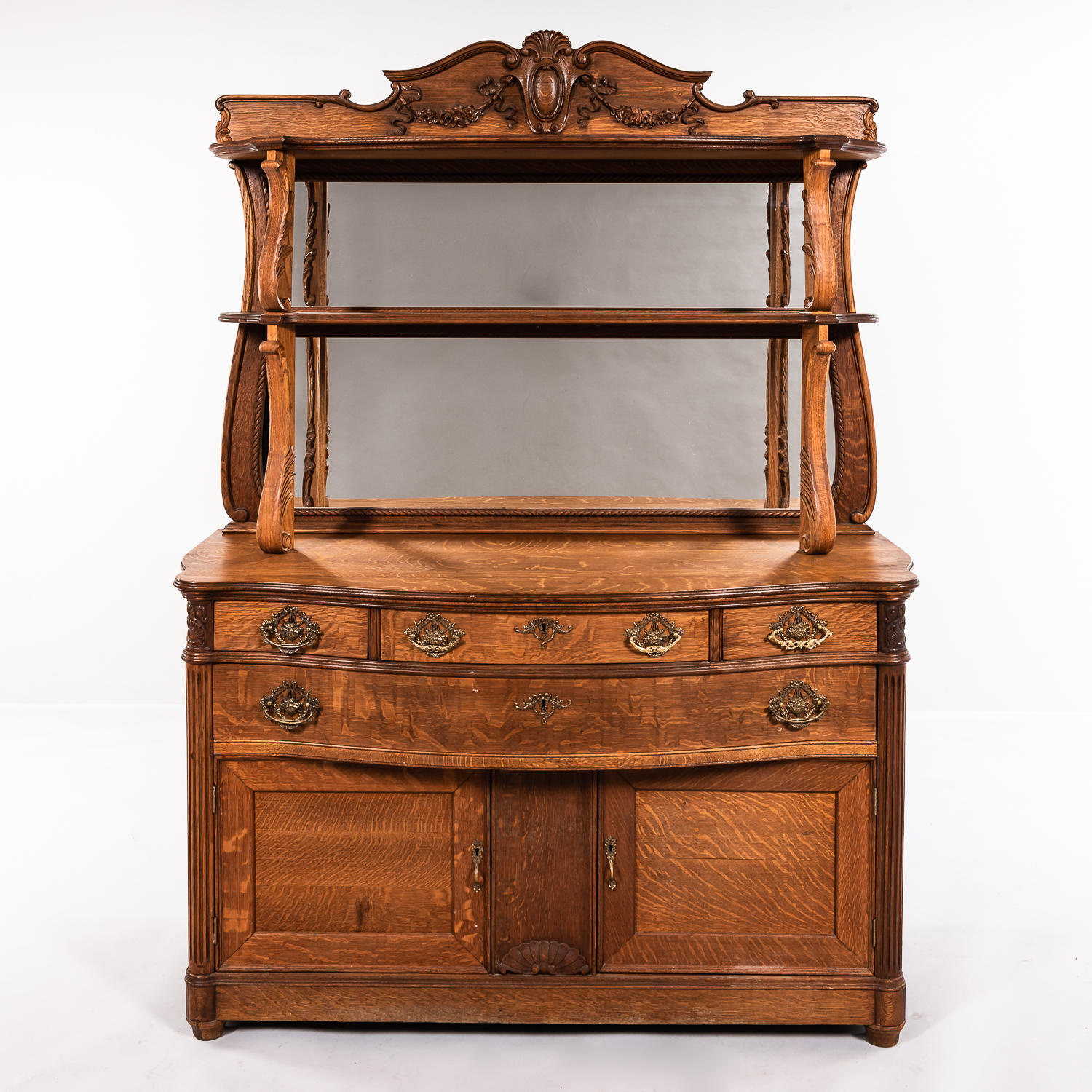 NEOCLASSICAL-STYLE OAK MIRRORED
