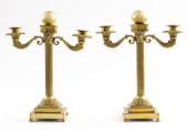 NEOCLASSICAL TWO-ARM BRASS CAN