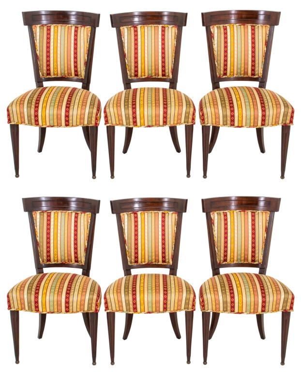 NEOCLASSICAL UPHOLSTERED MAHOGANY