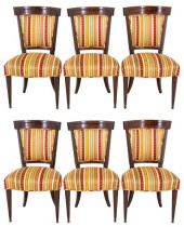 NEOCLASSICAL UPHOLSTERED MAHOG