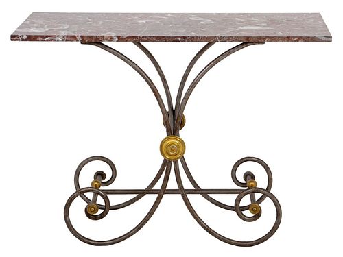 NEOCLASSICAL WROUGHT IRON CONSOLE /