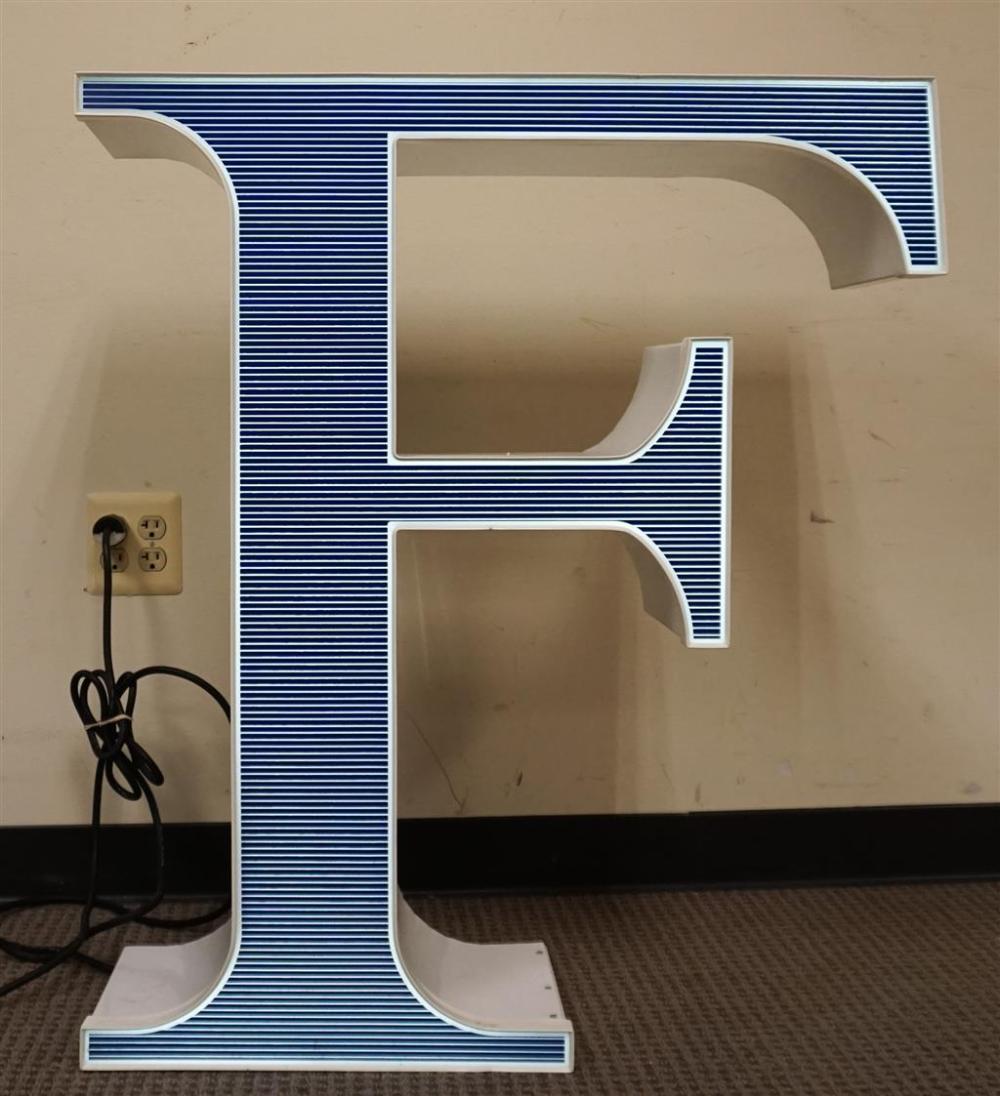 NEON 'F' SIGN, 36 X 31-1/4 X