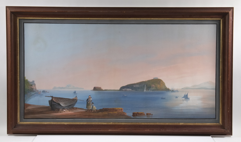 NEOPOLITAN GOUACHE PAINTING Isle of