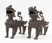 NEPALESE BRONZE LION SCULPTURE