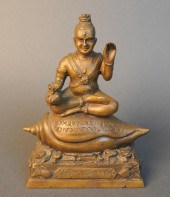 NEPALESE BRONZE SEATED FIGURE