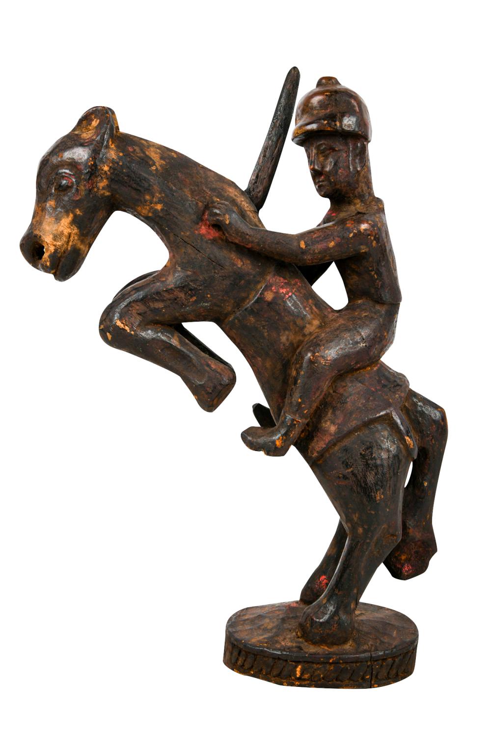 NEPALESE CARVED WOOD FIGURE ON