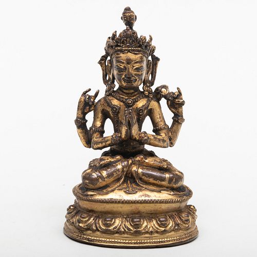 NEPALESE GILT-BRONZE FIGURE OF