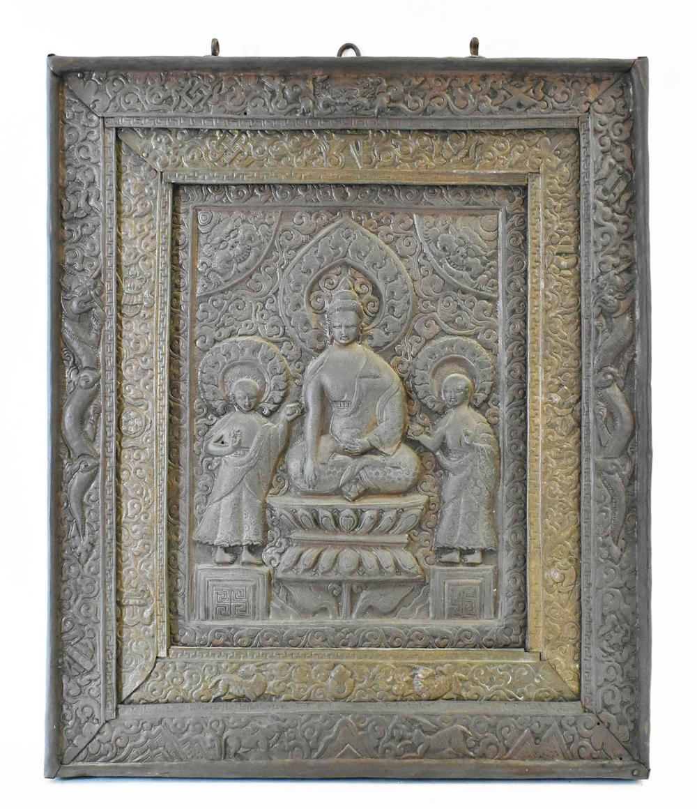NEPALESE/TIBETAN COPPER-CLAD RELIEF