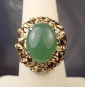 NEPHRITE JADE AND FOURTEEN KAR