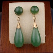 NEPHRITE JADE AND FOURTEEN KAR