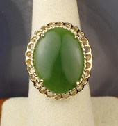 NEPHRITE JADE AND FOURTEEN KAR