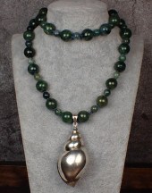 NEPHRITE JADE, MOSS AGATE AND
