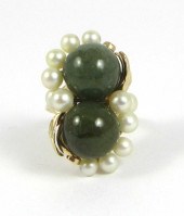 NEPHRITE JADE, PEARL AND FOURT