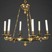 NESLE GILT BRASS AND CUT CRYST