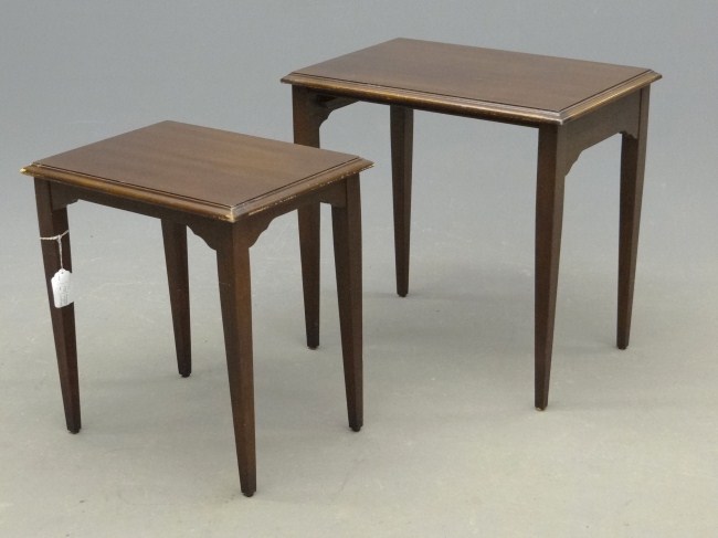 Nest of (2) mahogany tables.