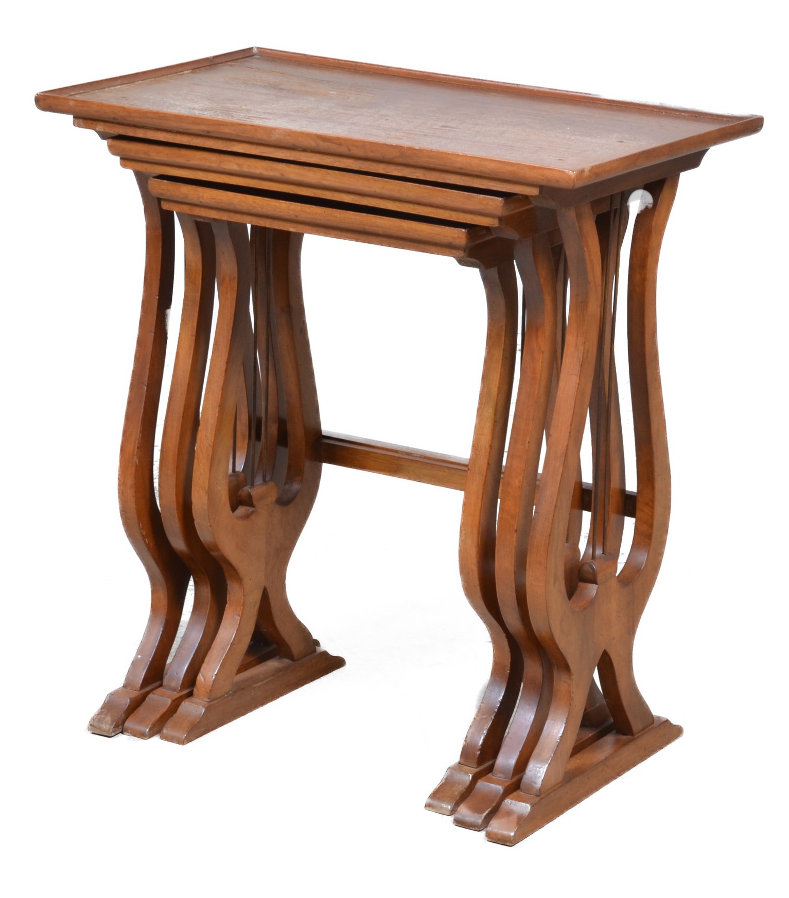 Nest of 3 Walnut Lyre Base