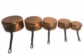 NEST OF 5 FRENCH COPPER CULINA