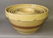 NEST OF 8 YELLOWWARE MIXING BO