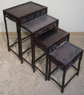 NEST OF FOUR CHINESE CARVED HO