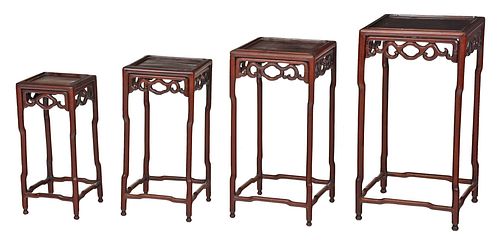 NEST OF FOUR CHINESE CARVED