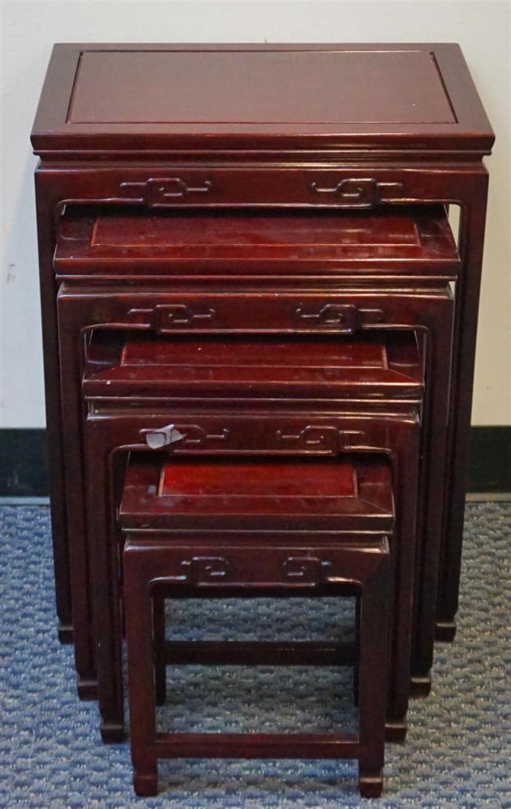 NEST OF FOUR CHINESE HARDWOOD