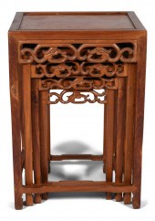 NEST OF FOUR CHINESE HARDWOOD